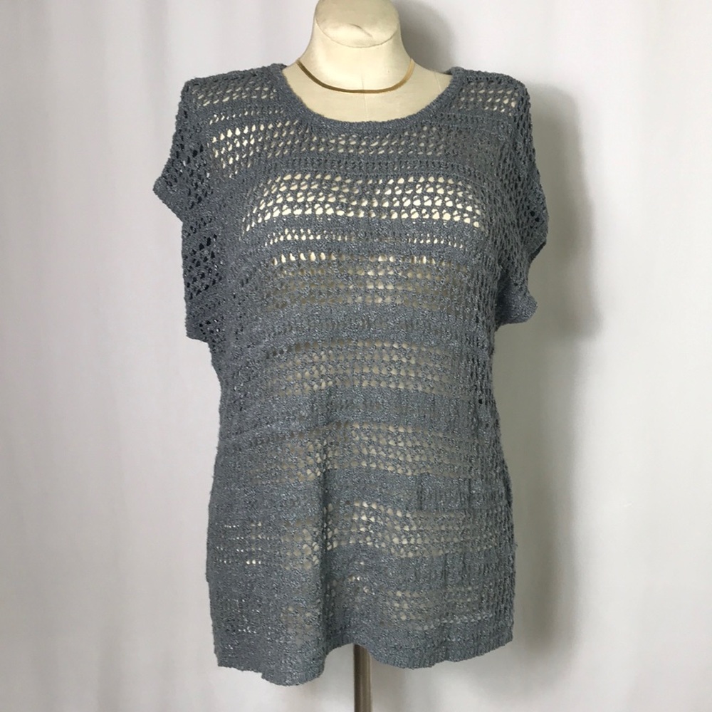 🌻3/25🌻 Open Crochet Loose Overlay Tunic Sweater